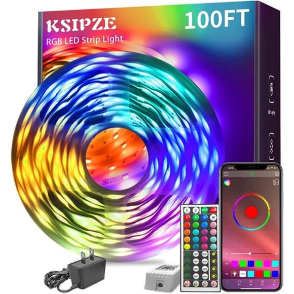 100ft Led Strip Lights RGB Music Sync Color Changing,Bluetooth Led Lights - Picture 1 of 6